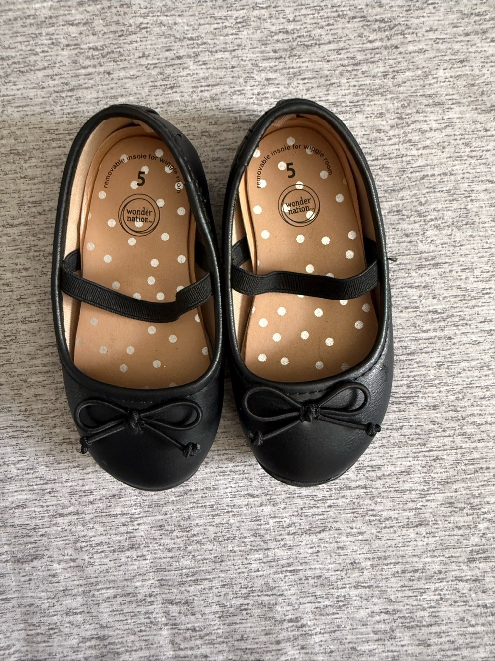 wonder nation Black Girls' Bow Mary Jane Flats